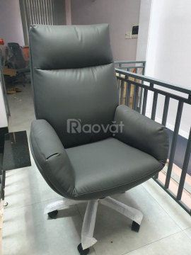 Ghế xoay giám đốc bọc da PU màu xám CM4487-P nội thất Furni tại HCM